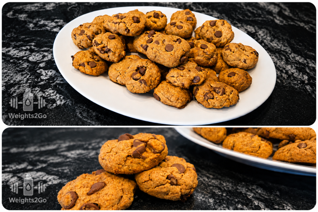Low Sugar, High Protein, Chocolate Chip Cookies